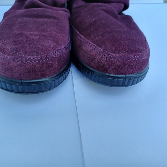 Hotter Purple Suede Bootie Boots 6 Fur Lined - Picture 6 of 11